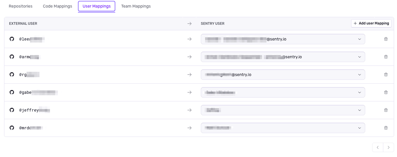 Configure GitHub user mappings
